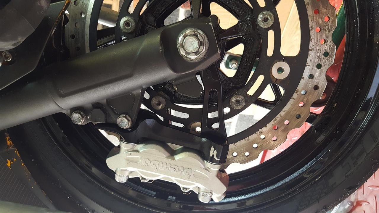 FRANDO Brembo Radial caliper adapter | Ninja 400 Riders Forum